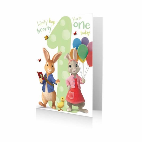 Danilo promotions ltd - PE033 - Officiellt Peter Rabbit-födelsedagskort, flerfärgad, 7 x 6 tum