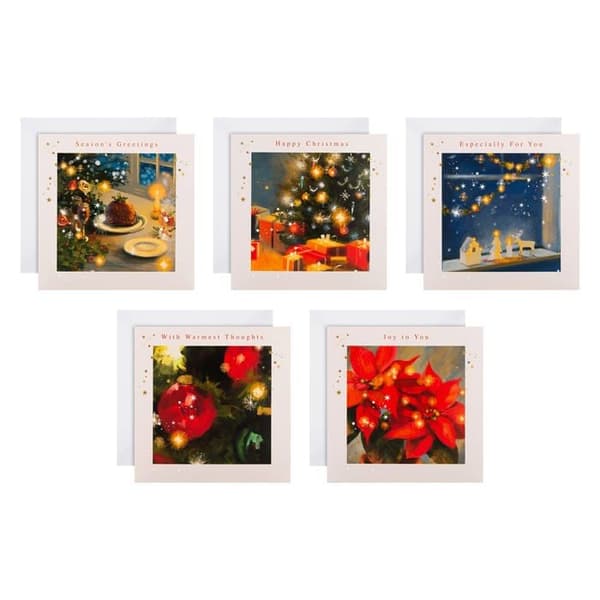 Hallmark - 25572269 - Set med 30 välgörenhetsjulkort i 5 moderna mönster