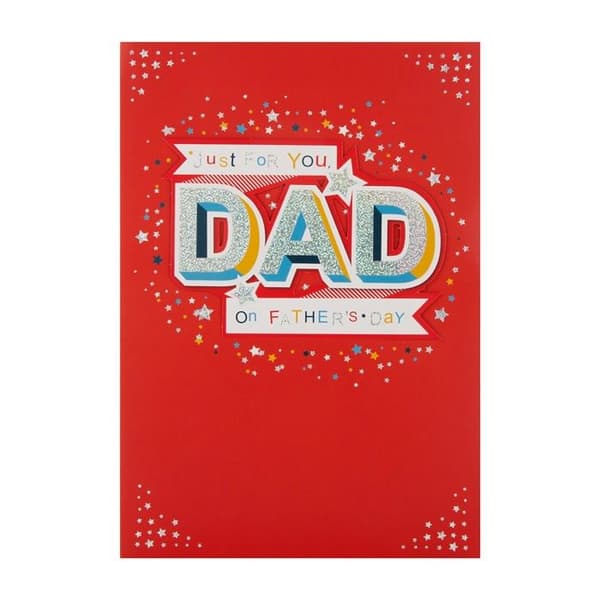 Hallmark - 25568867 - Fars dag kort för pappa - Snyggt silverfärgat design med glitter