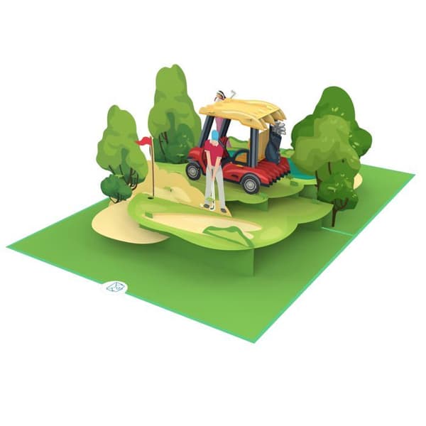 Mokio - DDD-088 - ® Popup Golfkort 3D-presentkort för ett födelsedag, Presentkort för en golfare