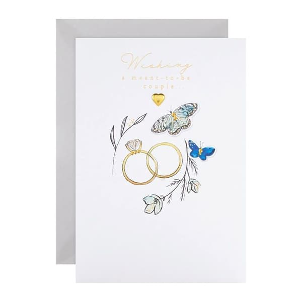 Hallmark - 25571300 - Bröllopskort för par - Traditionella gyllene ringar