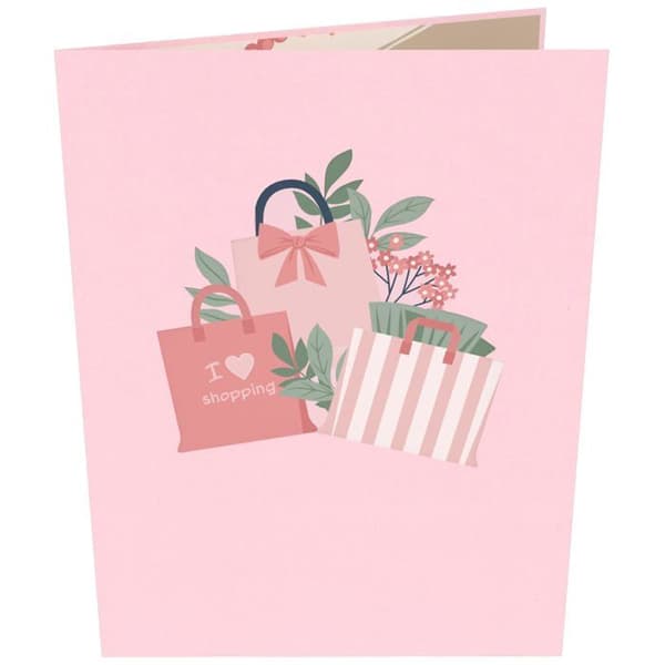 Mokio - DDD-097 - ® Pop-Up Shopping Kort, 3D Presentkort för en shoppingtur, Grattiskort till födelsedag