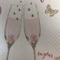 Miniatyrbild 3 av 4: Vita bomullskort - SS42-SIL60 - Grattiskort för 60-årsdag Motiv med champagneglas och rosor Rosa