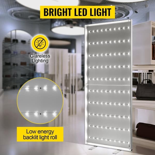 86x201cm LED-bakgrundsbelyst affischram, stor exponering, hållbar, bred använing