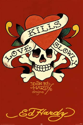 Ed Hardy Poster Love kills röd