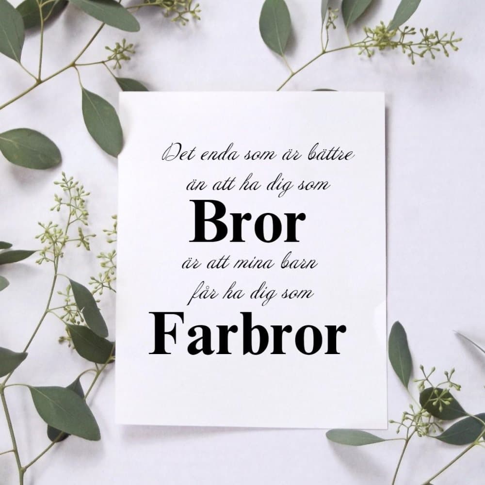 Poster Bror - Farbror A4