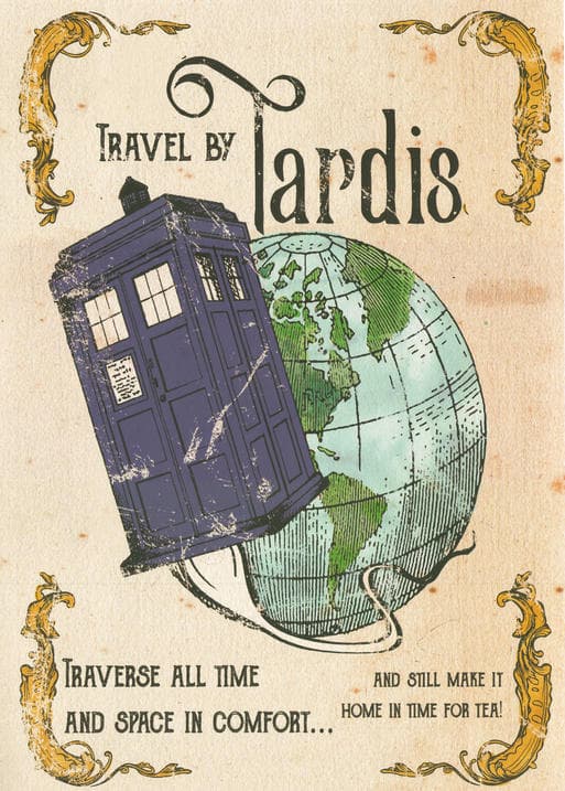 A3 Print - Doctor Who - Travel by Tardis