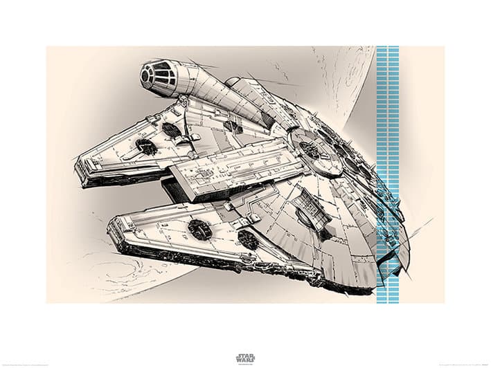 Star Wars Episode VII (Millennium Falcon Pencil Art)