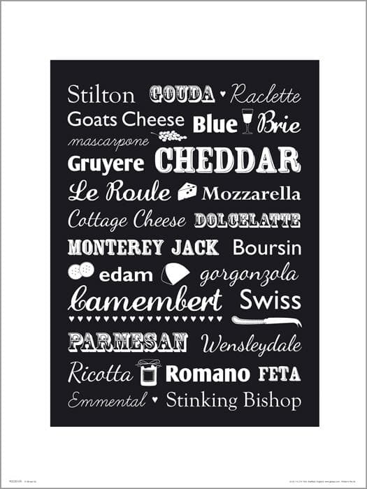 Exklusivt Art Print - Chees - Ost - Text