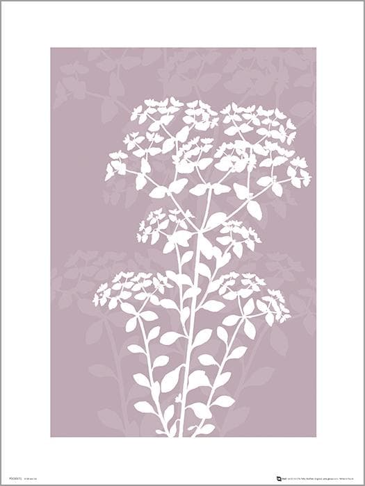 Exklusivt Art Print - Pressed leaf pink - Pressat blad, rosa