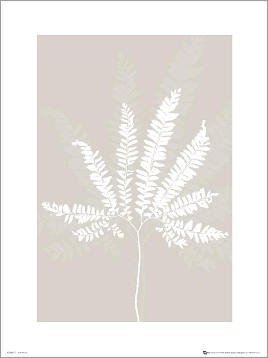 Exklusivt Art Print - Pressed leaf cream - Pressat blad, beige