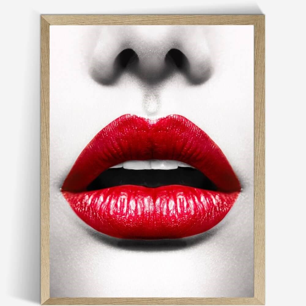 Plakat - Fashion red lips