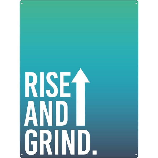 Grindstore Rise and Grind Tin Plaque Blue/Green/White One Size