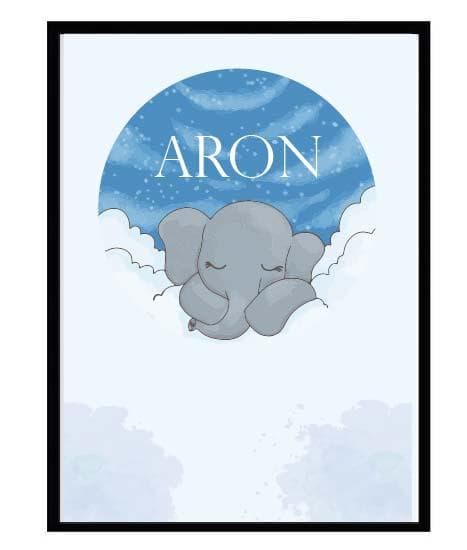 Poster namn Aron Elefant Barn