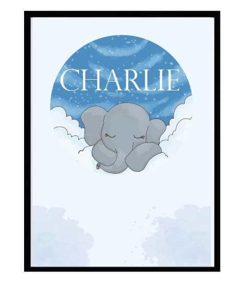 Poster namn Charlie Elefant Barn