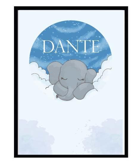 Poster namn Dante Elefant Barn