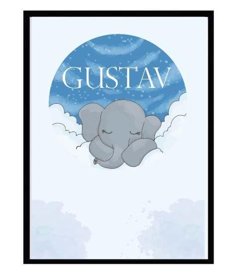 Poster namn Gustav Elefant Barn