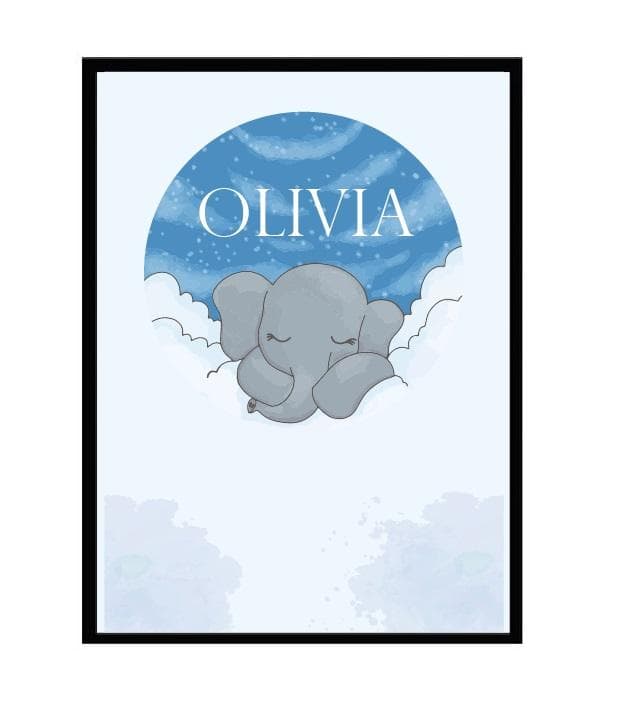 Poster namn Olivia Elefant Barn