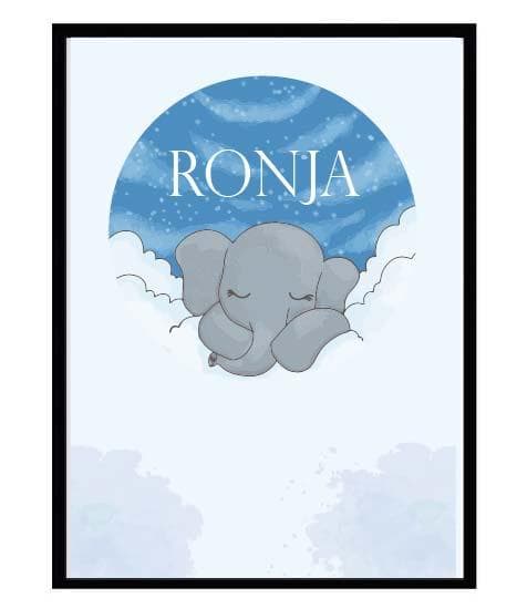 Poster namn Ronja Elefant Barn