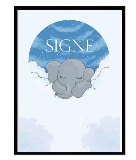 Poster namn Signe Elefant Barn