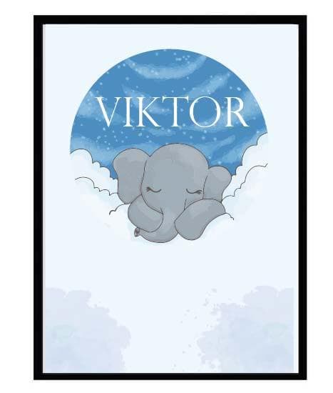 Poster namn Viktor Elefant Barn