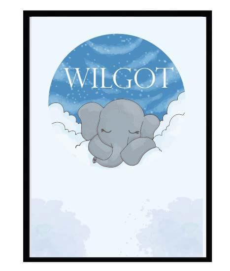 Poster namn Wilgot Elefant Barn