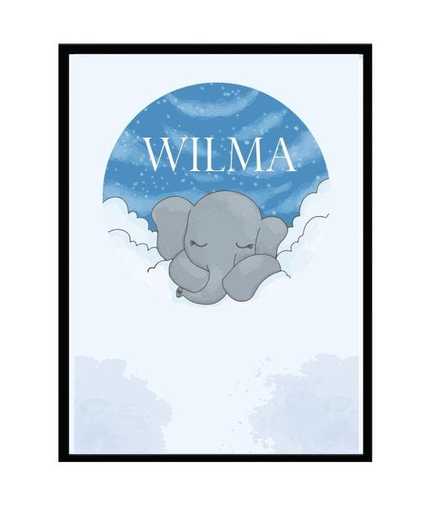 Poster namn Wilma Elefant Barn