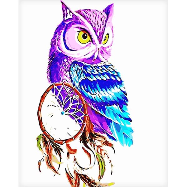 Lerretsposter, Ugle - 60 x 75 cm