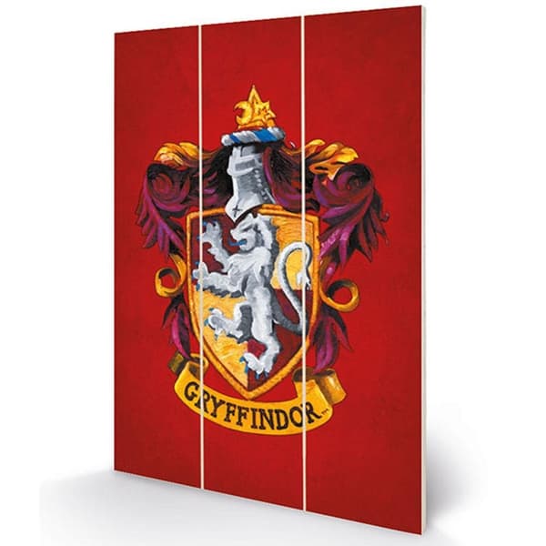 Harry Potter Gryffindor træprint Red One Size