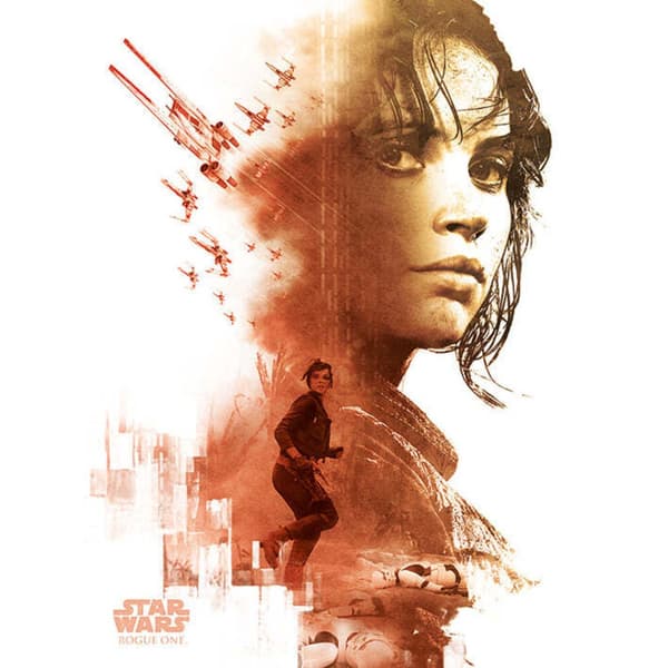 Star Wars: Rogue One Jyn Erso Canvas Print Red/Black 60cm x 80cm