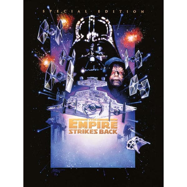 Star Wars The Empire Strikes Canvas Print Black/Blue 60cm x 80cm