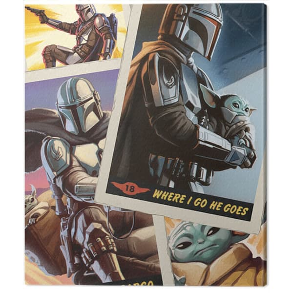 Star Wars: The Mandalorian Cards Canvas Print Multicoloured 40cm x 50cm