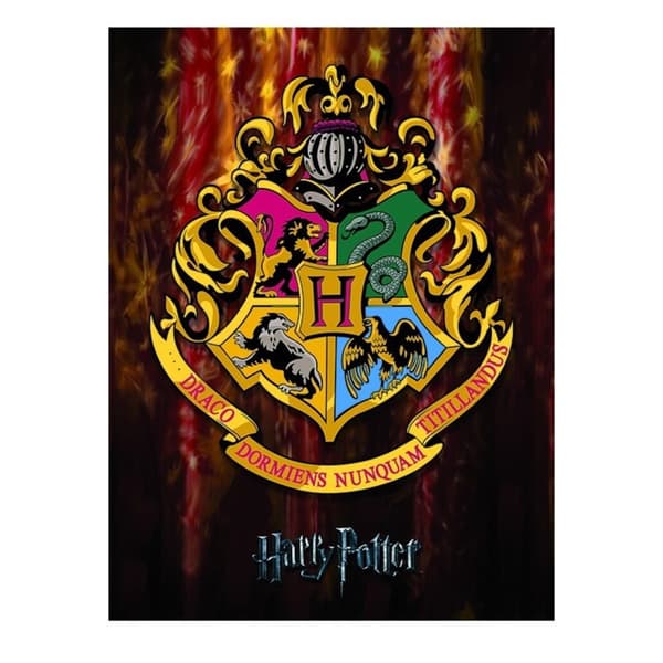 Harry Potter Hogwarts Crest Framed Canvas Print Multicoloured 40cm x 30cm
