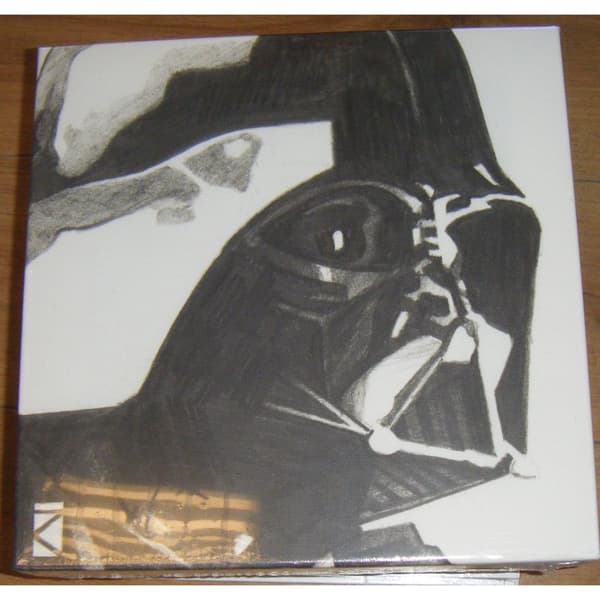 Star Wars Sketch Darth Vader Framed Canvas Print