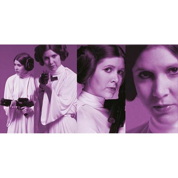 Star Wars Pose Princess Leia Canvas Print Pink 100cm x 50cm