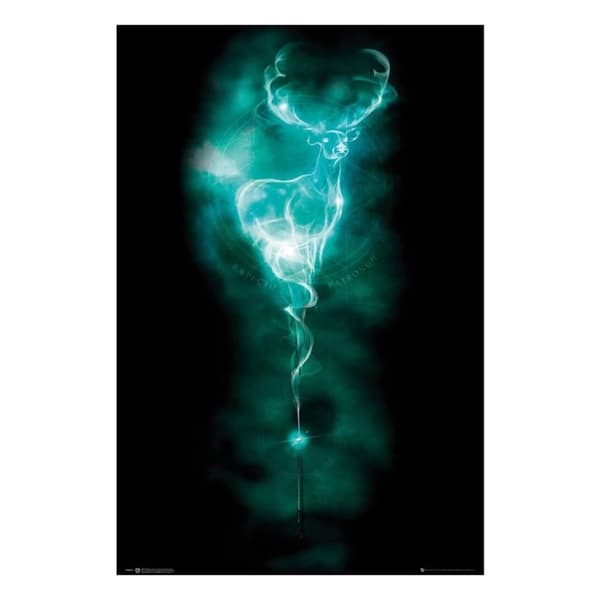 Harry Potter Expecto Patronum Hjort Canvas Print Black/Blue 50cm x 100cm