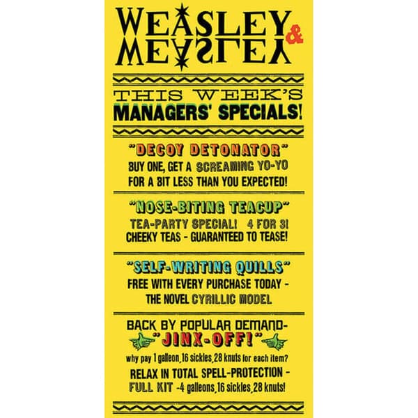 Harry Potter Weasley & Weasley Specials Canvas Print Black/Yellow 100cm x 50cm