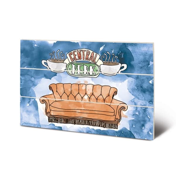 Friends Central Perk Wood Print Blue/Orange One Size