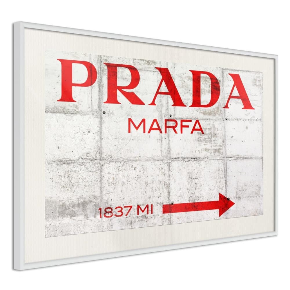 Inramad Poster / Tavla - Prada (Red)