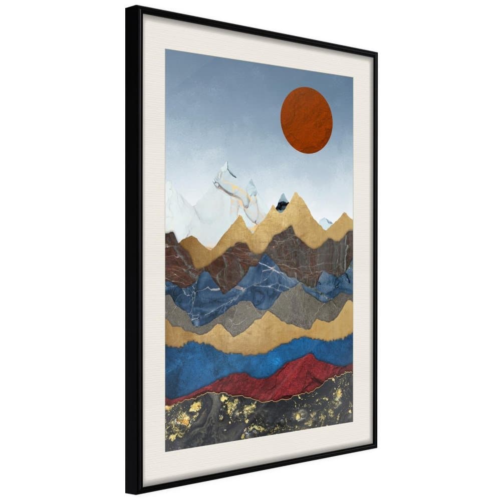 Inramad Poster / Tavla - Red Sun