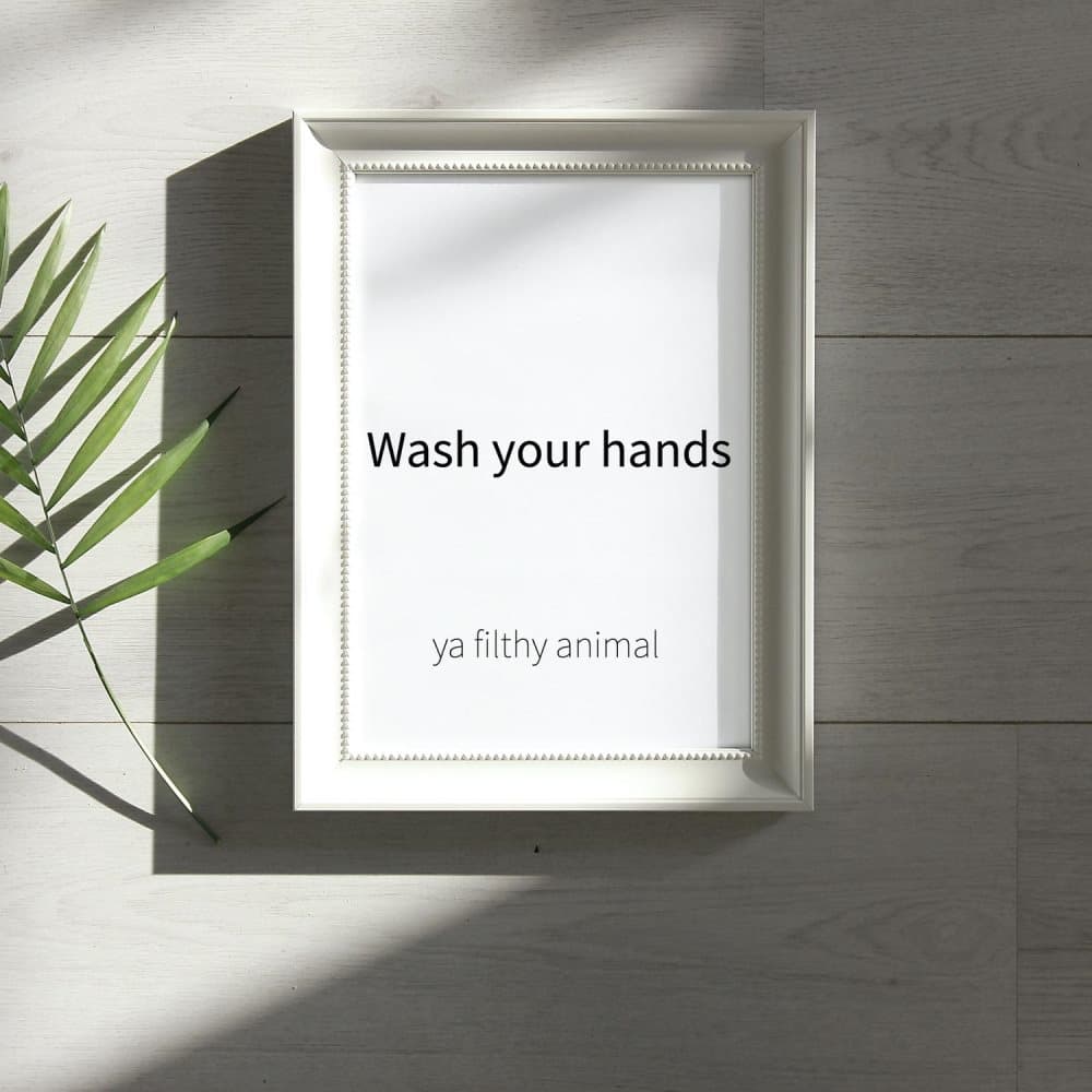 Wash your hands a4 rolig poster