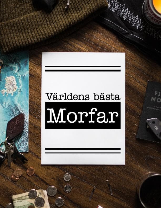 Världens bästa morfar poster a4 fars dag