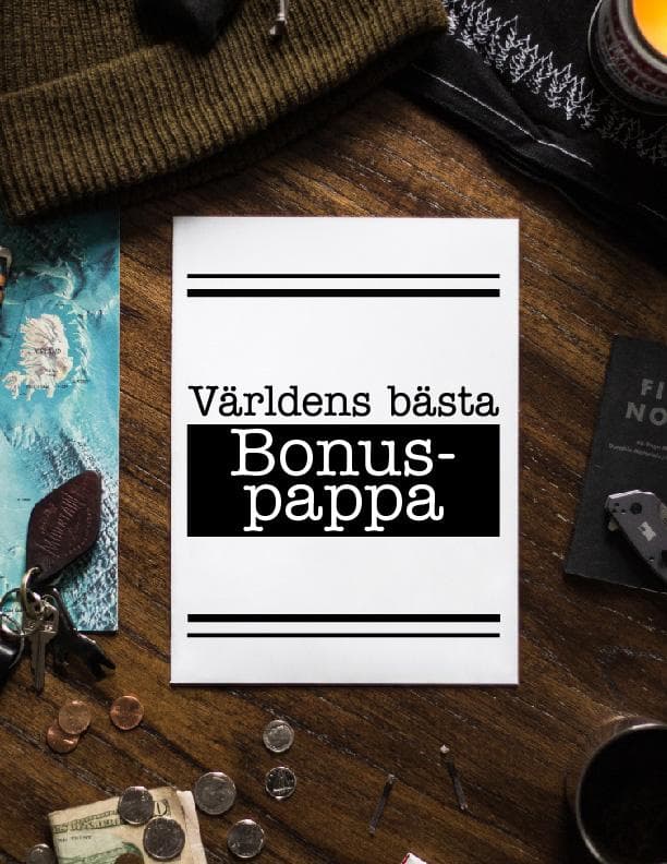 Världens bästa bonuspappa poster a4 fars dag