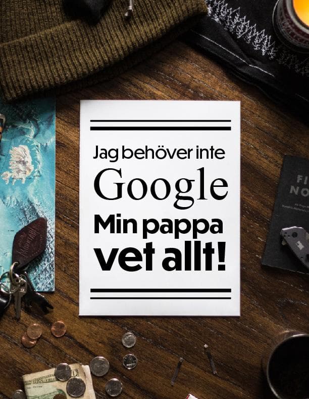 Jag behöver inte google poster a4 fars dag