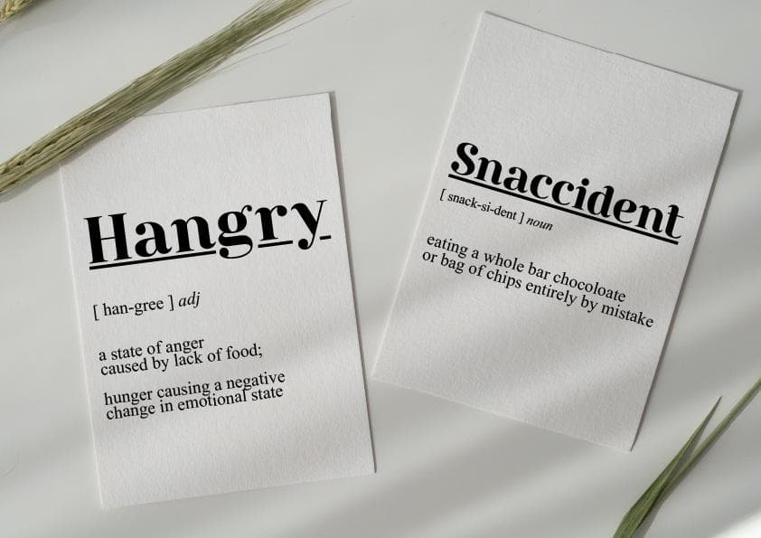 Snaccident & Hangry a4 rolig poster 2 pack