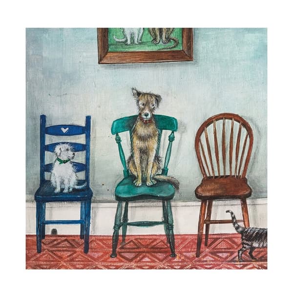 Joe Ramm Musikaliska stolar Print Multicoloured 40cm x 40cm