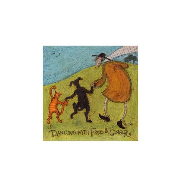 Sam Toft Dancing With Fred & Ginger Print Green/Orange/Black 30cm x 30cm