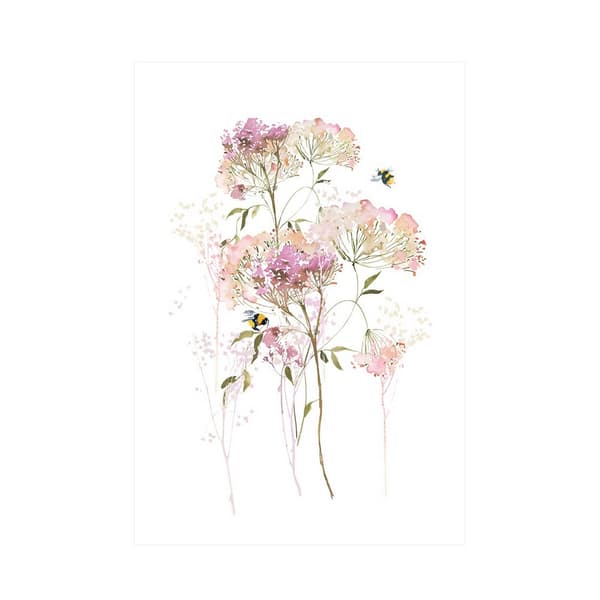 Summer Thornton Print af vild eng White/Pink 40cm x 30cm