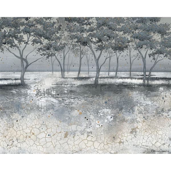 Diane Demirci Framed Canvas Print Grey/White 50cm x 40cm