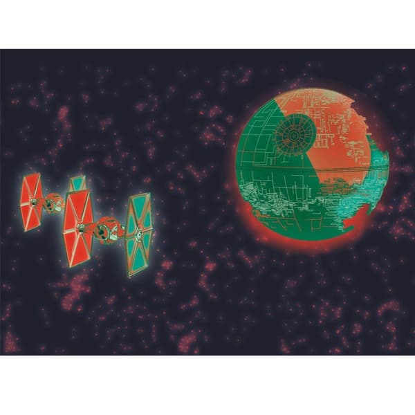 Star Wars Digital Moonlight Dødsstjerne indrammet lærred print Black/Green/Orange 80cm x 60cm